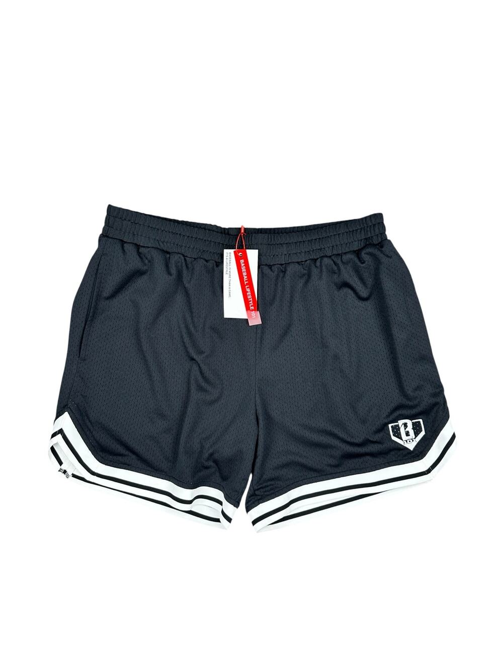 Baseball Lifestyle 101 B101 Mesh Court Shorts Black NWT — Size Large